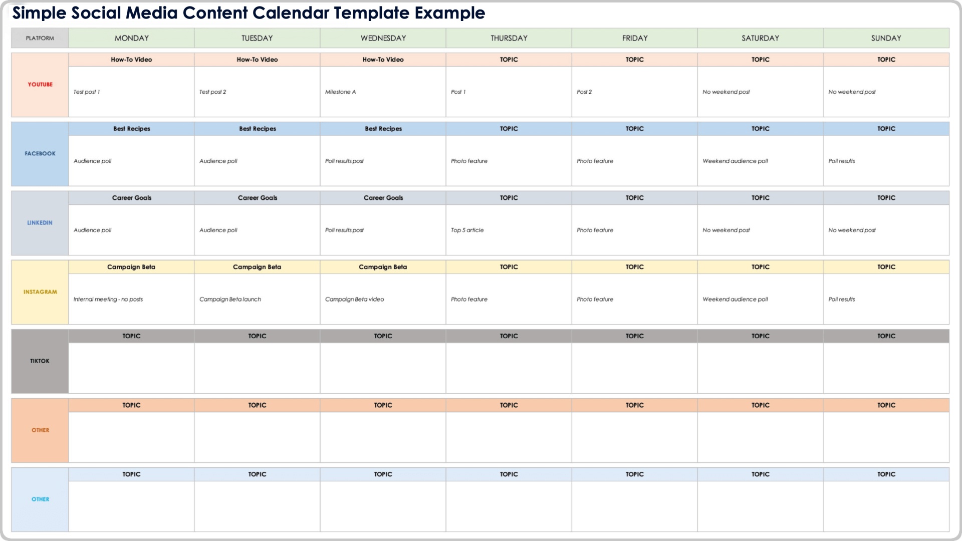 Social Media Content Calendar for Toronto Brands